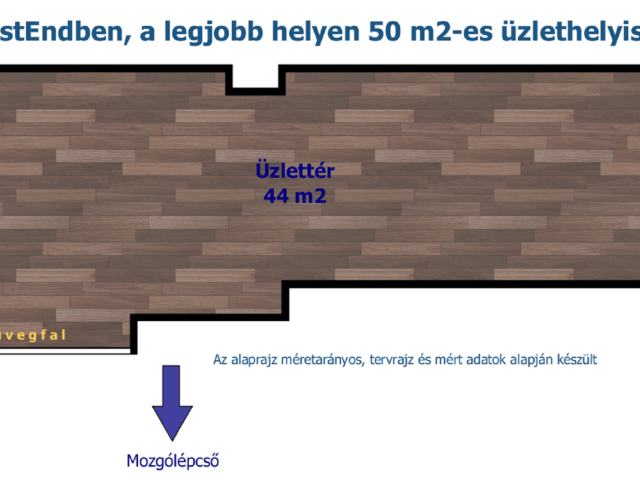WestEndben a legjobb helyen 50 m2-es üzlet kiadó